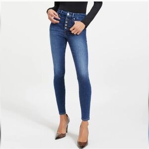 Good American Good Waist Exposed Button Skinny Jeans High Rise Fly Size 20